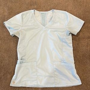 Eon size small light blue scrub top